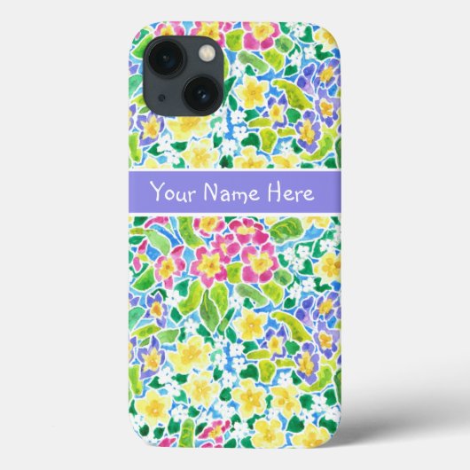 Aangepast roze, blauw, geel primroses iPhone 6 Hoe Case-Mate iPhone Case (Achterkant)