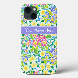 Aangepast roze, blauw, geel primroses iPhone 6 Hoe 13 Hoesje