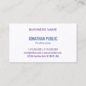 Aangepast roze blauw Paars Trendy Moderne Abstract Visitekaartje (Achterkant)