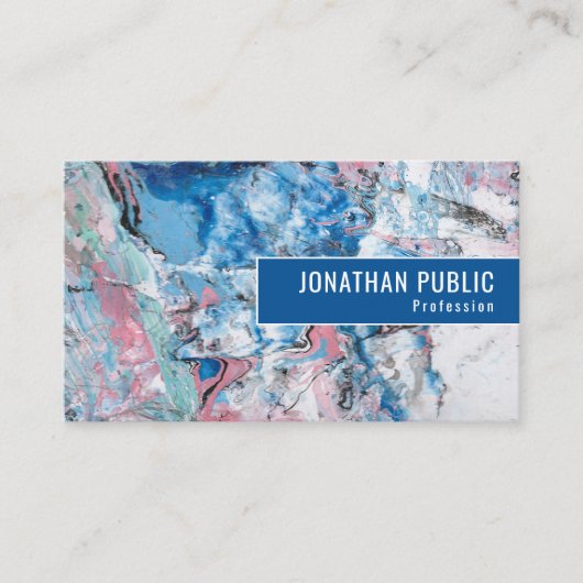 Aangepast roze blauw Paars Trendy Moderne Abstract Visitekaartje (Voorkant)