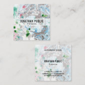 Aangepast roze blauwe groene rendy moderne Abstrac Vierkante Visitekaartje (Voorkant / Achterkant)