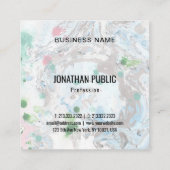 Aangepast roze blauwe groene rendy moderne Abstrac Vierkante Visitekaartje (Achterkant)
