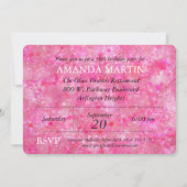 Aangepast roze Bokeh Foto van Birthday Uitnodigen Kaart (Achterkant)