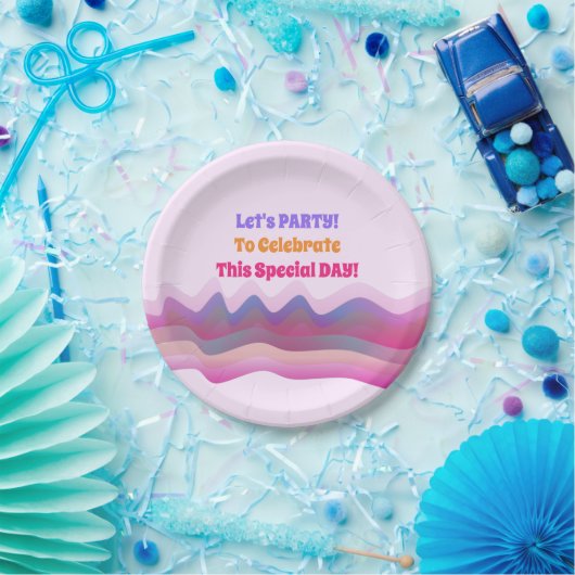 Aangepast roze Bord golfontwerp (Feest)