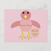 Aangepast roze Briefkaart voor meisje van 10 dagen (Voorkant)