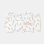 Aangepast roze bunny Rabbit en wortelpatroon Bedankdoosjes (Uitgevouwen)