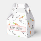 Aangepast roze bunny Rabbit en wortelpatroon Bedankdoosjes (Voorkant Zijde)