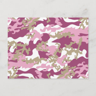 Aangepast roze Camo-Briefkaart Briefkaart