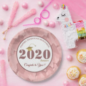 Aangepast roze camouflage Afstuderen Papieren Bordje (Feest)