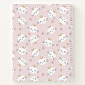 Aangepast roze Cute Cat Pattern Kind Notitieboek (Achterkant)