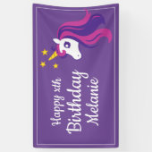 Aangepast roze eenhoorn-meisje met de vlag van de  spandoek (Verticaal)