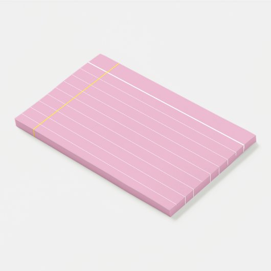 Aangepast roze en gele voering post-it® notes (Schuin)