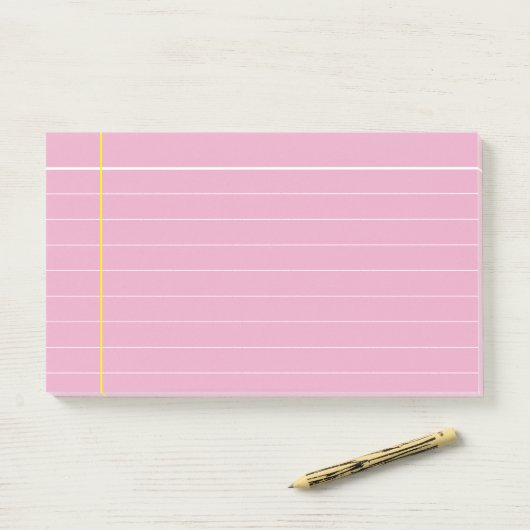 Aangepast roze en gele voering post-it® notes (Op bureau)