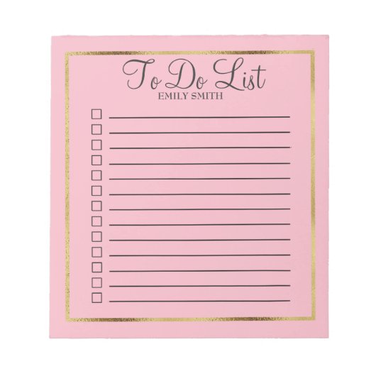 Aangepast roze en goud om Notitieblok te doen (Voorkant)