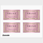 Aangepast roze en goud rechthoekige sticker (Vel)