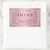 Aangepast roze en goud rechthoekige sticker (Tas)