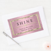 Aangepast roze en goud rechthoekige sticker (Envelop)