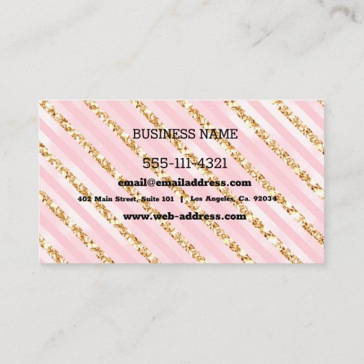 Aangepast roze en goudVisitekaartje Visitekaartje (Achterkant)