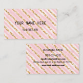 Aangepast roze en goudVisitekaartje Visitekaartje (Voorkant / Achterkant)