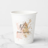 Aangepast roze en goudzoet 16 16e verjaardag papieren bekers (Voorkant)