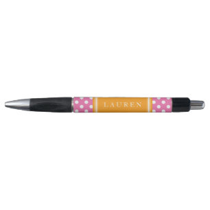 Aangepast roze en Oranje poladots patroon Pen