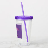 Aangepast roze en Paars Acryl Drinkbeker (Links)