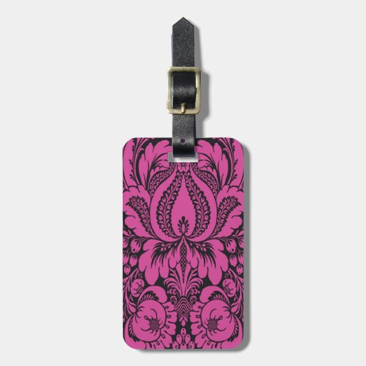 Aangepast roze fantasy Floral Bagagelabel (Voorkant verticaal)