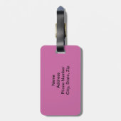 Aangepast roze fantasy Floral Bagagelabel (Achterkant verticaal)
