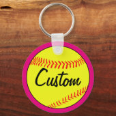 Aangepast roze fasebalteam/coach/speler sleutelhanger (Voorkant)