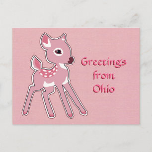 Aangepast Roze Fawn Briefkaart