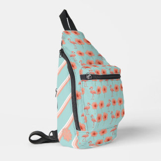 Aangepast Roze Flamingo Paradijs Waterverf Patroon Sling Bag
