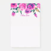 aangepast roze floraal aangepast notitieblok post-it® notes (Voorkant)