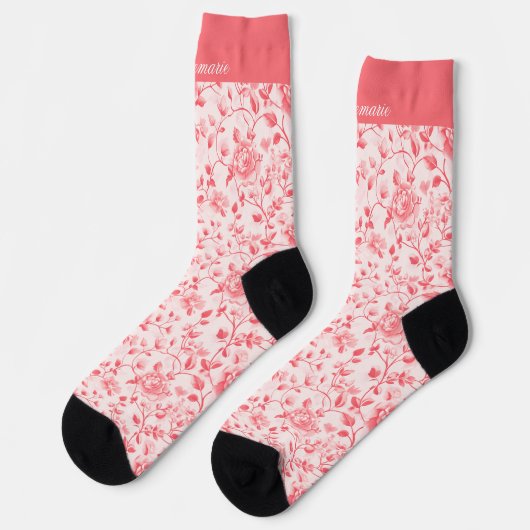 Aangepast roze Floral Sokken (Links)