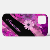 Aangepast roze floreel patroon Case-Mate iPhone case (Achterkant (horizontaal))