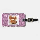 Aangepast  roze fotopatroon bagagelabel (Voorkant horizontaal)