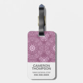 Aangepast  roze fotopatroon bagagelabel (Achterkant verticaal)