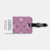 Aangepast  roze fotopatroon bagagelabel (Achterkant horizontaal)