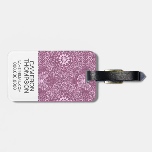 Aangepast roze fotopatroon bagagelabel (Achterkant horizontaal)