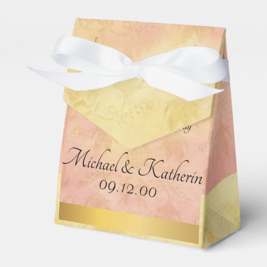 Aangepast roze gele Waterverf logo Hartelijk dank Bedankdoosjes (Voorkant Zijde)