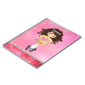 Aangepast roze glam Irish Dance Brunette Girl Notitieboek (Linkerzijde)