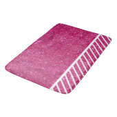 Aangepast roze glitter en witte strepen Moderne ar Badmat (Gekanteld)