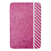 Aangepast roze glitter en witte strepen Moderne ar Badmat (Voorkant Verticaal)