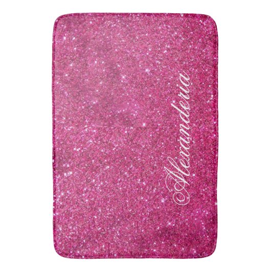 Aangepast roze glitter en witte strepen Moderne ar Badmat (Voorkant Verticaal)