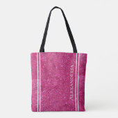 Aangepast roze glitter en witte strepen Moderne ar Tote Bag (Achterkant)