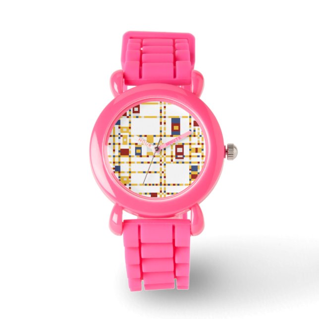 Aangepast roze glitter horloge (Voorkant)