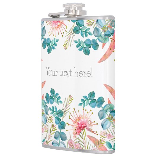 Aangepast roze Grevillea en Eucalyptus Heupfles (Links)