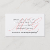 Aangepast roze grijs wit monogram Visitekaartje (Achterkant)