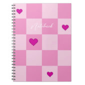 Aangepast Roze Hart Notitieboek (Voorkant)