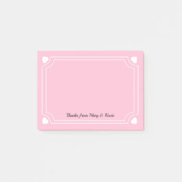 Aangepast roze hartenlinie Romantic Weddenschap Post-it® Notes