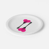 Aangepast roze hartje met vorkspleet papieren bordje (Gekanteld)